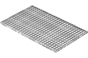 Fenau | Caillebotis/Grille conforme aux normes de l'industrie du bâtiment, Dimensions : 490 x 790 x 20 mm, Dimensions du maillage: 30/30 mm, galvanisée, cadre: 500 x 800 x 23 mm)