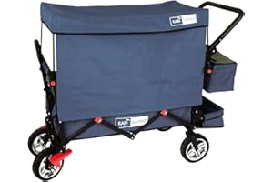 BOLLERMATZ Rabimobo Sun Faltbarer Bollerwagen mit UV geschütztem Dach und viel Zubehör (Blau)