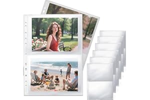 STURIZ 40 Stück 160 Taschen Fotohüllen Postkarten Aufbewahrung Klarsichthüllen A4 Geteilt Transparente Postkartenhüllen Doppelseitig 2 Fächer Sammelalbum für Postkartenalbum Karten Foto A5(219x152 mm)