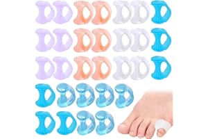 WUSANNA 30 Stück Zehenspreizer,Toe Spacer,Zehenspreizer Kleiner Zeh,zur Ballenkorrektur,Zehenschutz,Druck Und Schmerzlinderung (5 Farben)