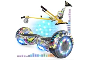 RCB hoverboard z hoverkart siedzenie Elektryczna deskorolka 6,5 cala skuter elektryczny z bluetooth i światła LED solidne zabawki do siedzenia dla dzieci