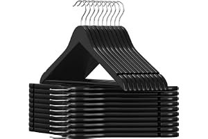 SONGMICS Trägalgar i Massivt Trä, 20-Pack, 44,5 x 23 x 1,2 cm | Klädhängare, med 360° Roterbar Krok, Ergonomisk Design, för K