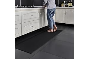 7VSTOHS Kitchen Mat, Heavy Duty Anti Fatigue PVC Kitchen Rugs, Waterproof, Non-slip, Washable and Oil Resistant Leather Kitchen Floor Mat for Kitchen, Dining Room, Living Room, Office