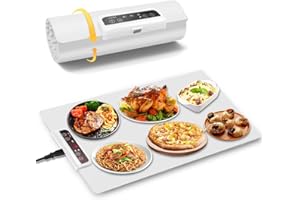 Agrdeed Food Warming Mat, Electric Warming Tray, Silicone Food Warmer Control Roll Up Heat Mats with Adjustable Temperature and Hours Timer for Home Buffets Restaurants House Parties, 23.6 x15 Inch