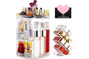 SAMISO Organizzatore di trucco,Porta Trucchi Rotante a 360°,Organizer Trucchi Multifunzione,Make Up Organizer,Porta Trucco,Organizzatore Cosmetici,Adatto a Crema Profumo Pennelli per Il Trucco