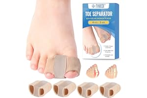 YAGASPANTERY 4 Stück Zehenspreizer Hallux Valgus, Zehenspreizer toe Spacer Komfort und Ausrichtung, Hallux Valgus Korrektur Zehenspreizer für Überlappende Zehen, Silikon mit 2 Schlaufen,Unisex,Hautfarbe