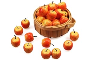 Lorigun 30pcs Artificiale Realistico Simulazione 1.3 "Mini Mele Rosse Frutta Finta Fotografia Puntelli Modello