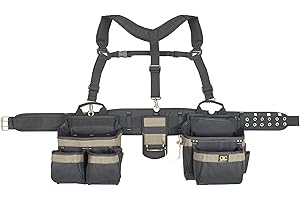 Custom LeatherCraft 6714 31 Pocket, Heavy Duty Framers 5-Piece Comfortlift Combo Tool Belt System by Custom Leathercraft