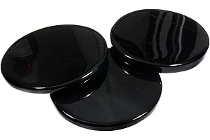 CrystalAge Espejo de obsidiana negra, tamaño mediano