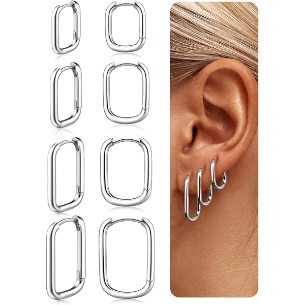 5 Paires De Créoles En Acier Inoxydable - 10/12/15/20/25mm - Hypoallergéniques - Pour Femme Et Homme