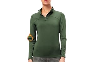 Sillictor 1/2 Zip Womens Thermal Top with Fleece Lining Compression Sports Base Layer for Ski Hiking Running,Breathable Quick Dry High Wicking Soft