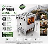 Fasmart v2.1 Mini Ateş Kutusu/Portatif Katlanır Kamp Ocağı/K&uuml;l Tablalı &amp; &Ccedil;antalı (15x15x20 cm)