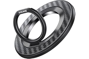SYNCWIRE Soporte de Anillo Magnético para MagSafe – Rotación de 360°, Agarre de Teléfono Móvil de Doble Cara Compatible con iPhone 17 16 15 14 13 12 Pro MAX Android Accesorios MagSafe