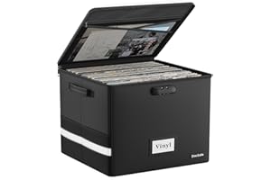 DocSafe Custodia ignifuga per dischi in vinile con serratura, Nero , 41x33x33cm, Tasca per documento d'identità