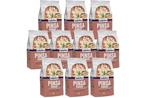 Molini Spigadoro Mix Pinsa Romana (10pezzi x 1kg) miscela con farina da grano 100% Italiano, Decorticato e farina di riso e soia, ottima per pizza e impasti ad alta idratazione