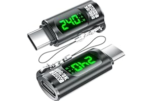 DUHESIN 240W USB C Adapter Power Meter Tester (2 Pack) - Spannung Strom Power LED Digital Display, Typ C Stecker auf Buchse Verlängerungsstecker für iPhone 15/16, MacBook, iPad & mehr USB-C Kabel/Geräte