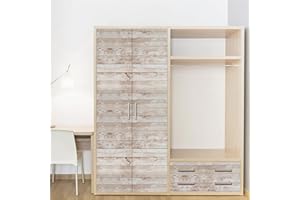 JOLIHOME Carta Adesiva Effetto Legno Vintage Carta da Parati Adesiva Vecchio Stile Autoadesiva Muro Carta Parati Adesiva Shabby Chic per Pareti Armadietti Cassetti Cucina Tavoli 44x500cm