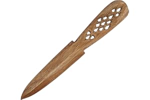 Mythrojan Wooden Knives, Athame Wiccan Handmade knife Pagan Witch Wizard Wicca for Pagan, Wiccan, Ceremonial Practices Medieval Vinatge Wooden Knife - Brown