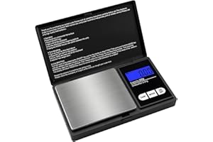 GeekerChip Báscula de Precisión 500g / 0.01g, Báscula de Joyería,Balanzas de Portátiles,con Pantalla LCD y Unidades, Función de Tara,Plataforma de Acero Inoxidable,Negro