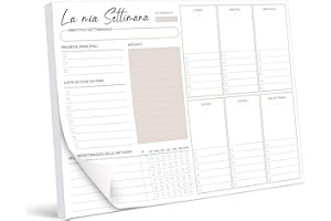 BIROYAL Planner Settimanale Scrivania，Planning Settimanale da Tavolo A4 (50 Fogli), Strappabile, Agenda Appuntamenti, Calendario Settimanale da Tavolo, Weekly Planner