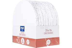 PME Set de 10 Plateaux à gâteau Ronds avec bords enveloppés, Blanches (8" / 20cm), Blanche