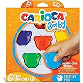 Carioca Teddy Baby Crayons 6-Piece +1 Year Old