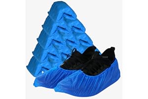 MC Lot de 100 couvre-chaussures en CPE, imperméables et résistants, pour l’intérieur et l’extérieur, salle de gym, piscine, 3,2 g, 40 x 15 cm, jetables