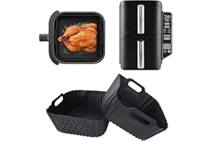 GADITIEK 2 Stück Extra Hohe Silikonform Heißluftfritteuse für Ninja Double Stack 2-ebenen Heißluftfritteuse 7,6 l - Sl300eu, Airfryer Zubehör Silikon Einsätze für Ninja Sl300eu Doppelkorb-Heißluftfritteuse