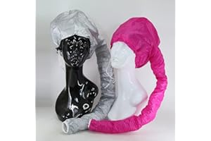 Towarm Portable Soft Hair Drying Cap Bonnet Hood Hat Womens Blow Dryer Home Hairdressing Salon Supply Adjustable Accessory Baked Oil Cap Curly Hair Shaping Heating Cap (Grey and Pink)