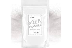 Waysroma Epoxidharz Farbe 100g, Weiß Mica Pulver Natur Metallic Epoxidharz Pigment für Kunsthandwerk, Farbe, Seife, Badebomben, Schleim, Kerzen, Schmuck, Kosmetik, Nagelkunst
