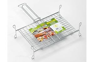 OMPAGRILL SRL Graticola a Rete Doppia griglia Barbecue Senza Piedi 22x27cm Ompagrill