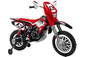 Moto Eléctrica Niños 3 Años 4 Años 5 Años 6 Años Thunder MAX VX 12V – Moto a Batería para Niños con Ruedas de Apoyo - Puño Acelerador - 5-6 km/h - Roja – INJUSA