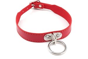 KOME WAIREY Women and Men's Punk Style Leather Choker Collar, Ladies Gothic Costume Collar Necklace