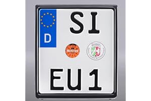 UTSCH AG Motorrad Kennzeichenhalter für Nummernschilder - Maße: 180 x 200mm - Farbe: Schwarz - MetaChrom