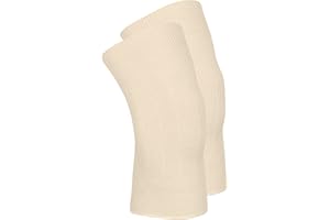 banora leichte Gelenkwärmer mit 70% Schurwolle und 30% Seide für Damen und Herren (Gr. 3/L, Farbe: naturweiß)