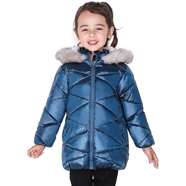 Doudoune Hiver Enfants Avec Capuche - Parka Matelassée Chaude - Fille Et Garçon - Tissu Doux Polyester - Pour École Et Loisirs