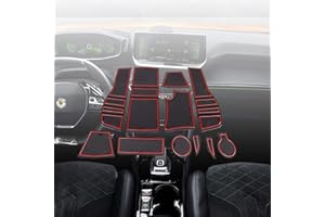 BIXUAN Compatible avec Peugeot 2008 P24 2020 2021/ E-2008 2020 2021 Tapis en caoutchouc Tapis antidérapant pour porte-gobelets planche de commande auto décoration intérieure