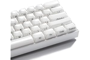 GMKWTL XVX White Keycaps Crystal Jelly Keycaps OEM Profile Side Printed Keycaps Set Compatible with 61/68/84/87/98/100 ANSI Layout MX Switches Mechanical Keyboard