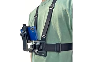 BMUUPY Handy-Brusthalterung, Gurt, Handy-Halterung für Smartphone Videoaufnahmen, Fahrrad, Kajak, Angeln, Skateboard, POV/VLOG für GoPro Hero 12, 11, 10, 9, 8, Insta360 DJI
