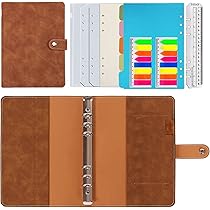 Leren notitieboek, ringband, a5, navulbaar notitieboek, dagboek, gestippeld, echt leer, binnenvak voor reiswerk en organizer, cadeau voor meisjes en jongens (roodbruin, 23 x 17 cm