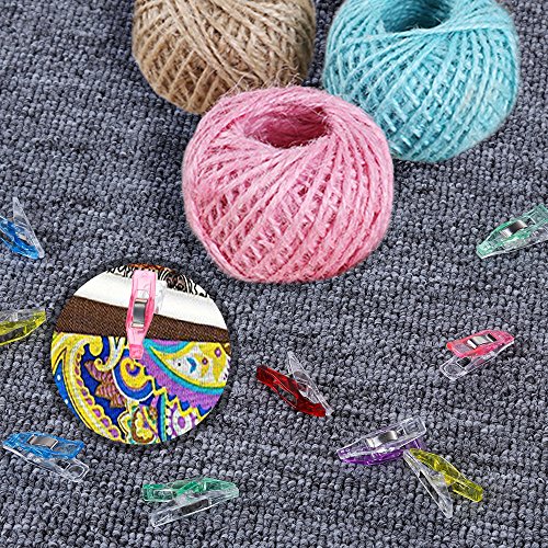 Anpro 60 Stück Klammer, Nähen Zubehöre Stoffklammern, 27*4mm 6 Farben Spitz Wonder Clips - 6