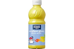 Lefranc Bourgeois - Acrylique liquide brillante Glossy pour enfants- 500ml Jaune Primaire