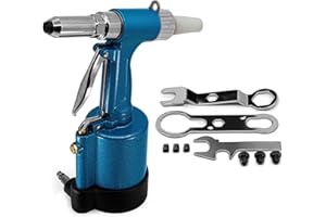Air Rivet Gun, MASO Heavy Duty Air Riveter Power 3/16, 5/32 1/8 3/32" Sizes, 2.4-4.8mm