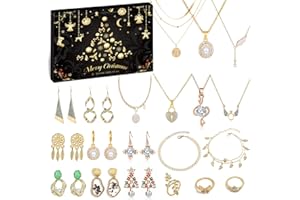 iZoeL Jewellery Advent Calendar 2024 Women Girls, 24 Surprises with Necklace Earrings Rings Bracelets Anklet Jewelry Calendar for Wife Mother Girlfriend Daughter Granddaughter