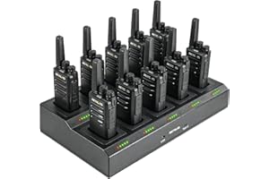 Retevis RT668 Walkie Talkies for Adults, with 10 Way Charger, PMR446 Professional License Free two way radio, VOX, Durable Walkie Talkie Rechargeable for School Manufacture (Black, 10 Pcs)