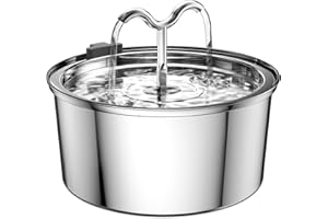 MIXC Cat Water Fountain for Drinking, 3.2L Cat Water Fountain, Ultra Silent Stainless Steel Automatic Cat Fountain, Water Fountain Cat Bowl with Filter for Cats, Dogs and Other Multiple Pets
