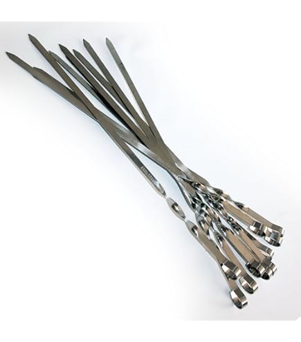 Spiedini In Acciaio Inox 40cm - 12 Pezzi Per Barbecue - Foto 6