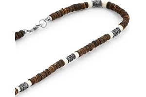 LOCAL LEAGUE Męski naszyjnik z koralików z koralikami australijski styl surfera plaża surfowanie impreza święta festiwal plemienny choker Clubbing dla mężczyzn, chłopaka 45 cm/53 cm/62 cm/73 cm