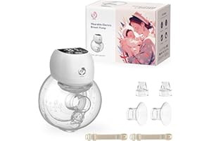 Sacaleches Electricos, ANWIKE Sacaleches Manos Libres Portátil Ultra Silencioso, 4 Modos 12 Niveles, Pantalla Táctil LED, Memoria Modo, Saca Leche Materna Electrico con Bridas de 21/24mm (Blanco)Tire