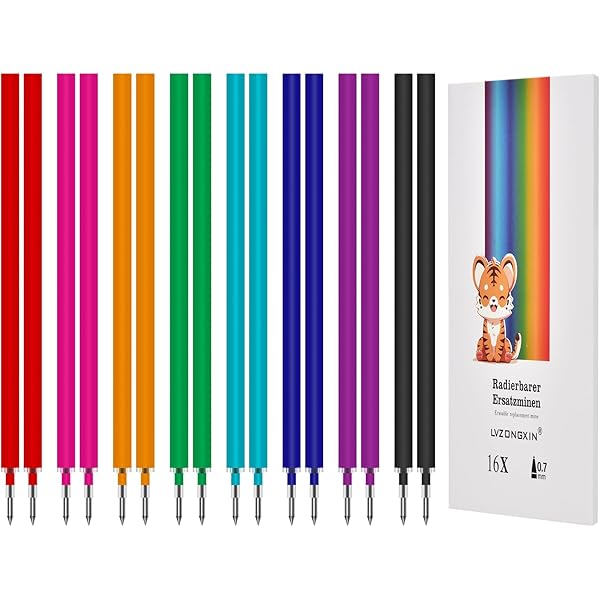 Recharges De Stylo Gel Effaçable HABNI - 12 Mines Violettes 0.7mm Compatibles Legami, Encre Thermosensible